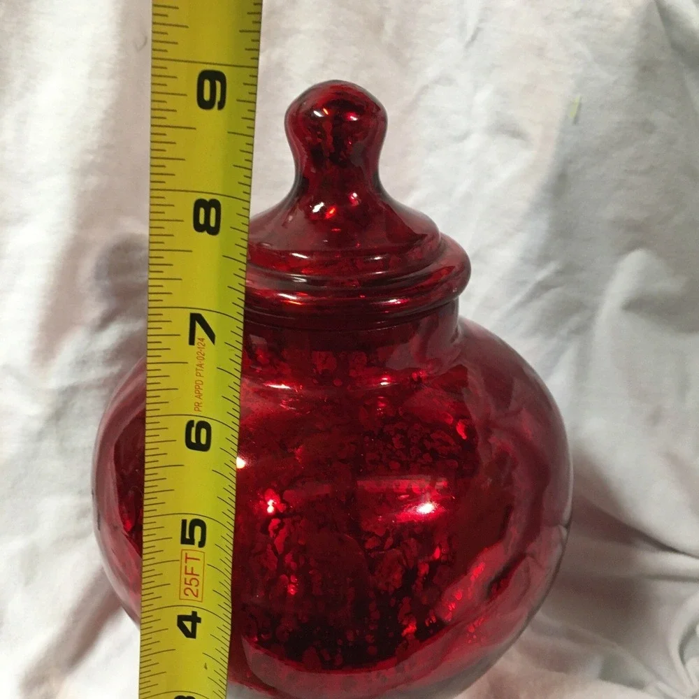 Red Mercury Glass Vase With Lid‎ Holiday Decor 9